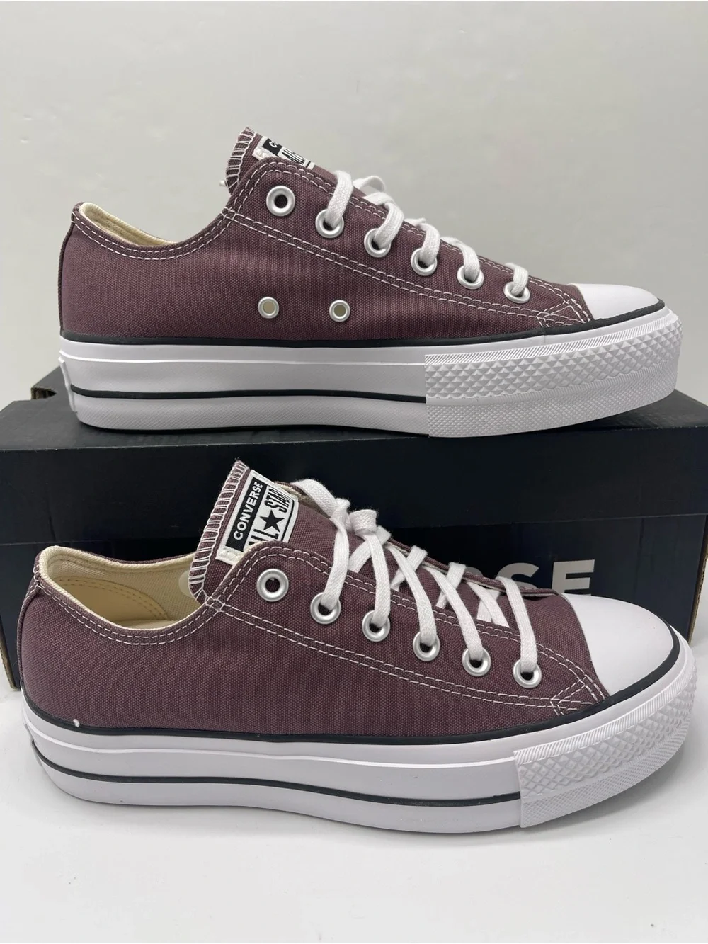 Converse A10647F CTAS LIFT OX TRAIL MIXED/NATURAL IVORY Platform Sneakers Plum